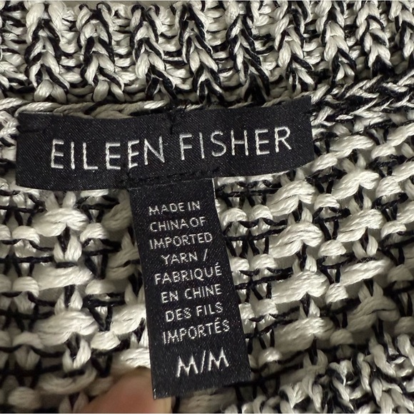 Eileen Fisher Organic linen & cotton blend crewneck knit lined sweater, Size L - Picture 8 of 12